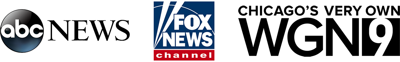 abc News logo, Fox News logo and Chicago's Very Own WGN9 logo abc News logo, Fox News logo and Chicago's Very Own WGN9 logo